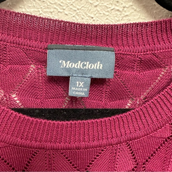 ModCloth burgundy sweater - Picture 2 of 6